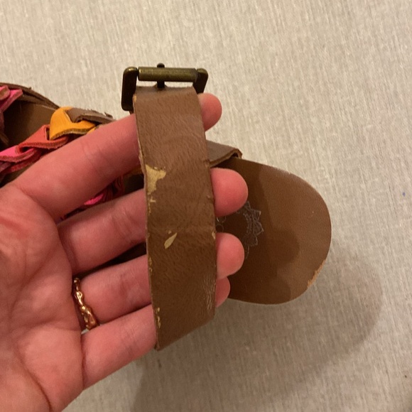 Colourful Leather Woven Style Clog Platforms - Picture 4 of 5